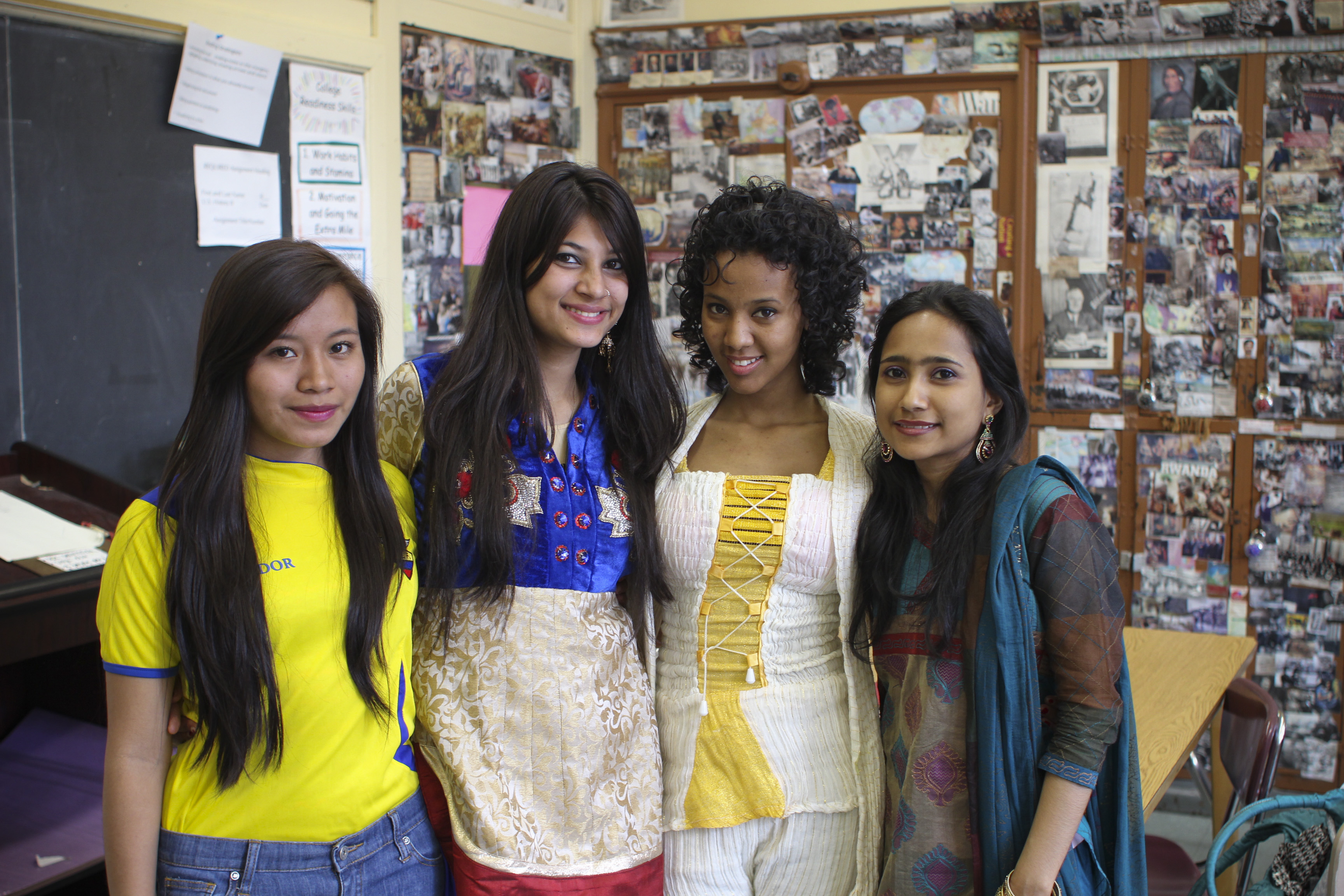Students in traditional dress for Culture Day