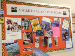 While a billboard hangs in the hallway at Aspirations High encouraging students to be college bound, the transfer school has struggled with low graduation and college readiness rates.