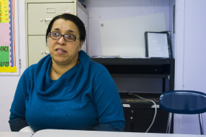 Nassira Hamdi, a paraprofessional at International Community High School in the Bronx, tries to reason with families of Yemeni students by Speaking to them as a fellow Muslim.