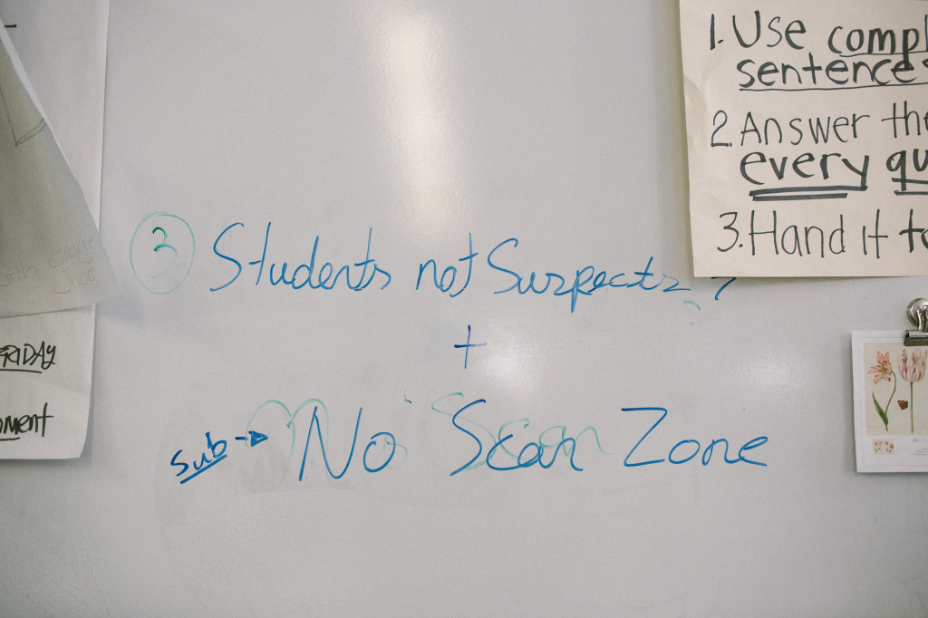 "Students Not Suspects, No Scan Zone," are among the possible event titles for a public forum the group will host in conjunction with the mural's unveiling. (CREDIT: Cassandra Giraldo)